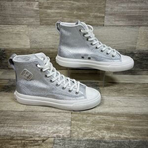 PF Flyers Shoes Women's 6 Silver Metallic Hi-Top Sandlot Special Edition